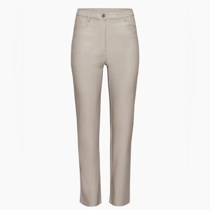 Wilfred Aritzia The Melina Pant, vegan leather, NWOT, Light Taupe, Size 4